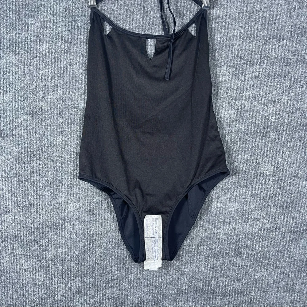 Victoria’s Secret Small NWOT Black‎ Cut Out Rhinestone Halter One Piece Swimsuit